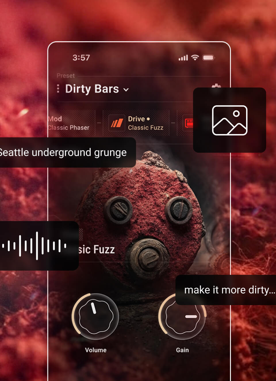 Tone Capture — REACTOR app showing Build Tone from Music