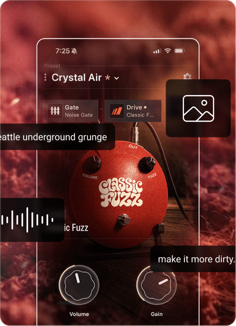 Tone Capture — REACTOR app showing Build Tone from Music