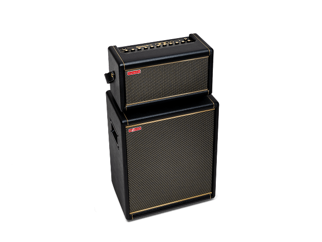 Spark 2 amp sitting on top of a Spark CAB 2 cabinet